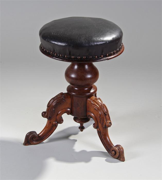 Victorian rosewood piano stool, the stuff over sea