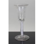 18th Century engraved and air twist glass, with a