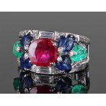 Cartier ruby, diamond, sapphire and emerald Tutti-