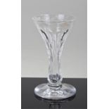 Early 19th Century cordial glass, with foliate eng