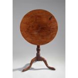 George III oak occasional table, the circular tilt