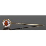Essex crystal stick pin, with a foxes head on a go
