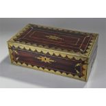 William IV rosewood and brass inlaid writing slope