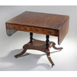 Regency rosewood sofa table the rectangular top wi