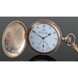 Gold plated hunter pocket watch, Thomas Russell &