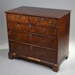 18th Century walnut and feather banded chest of dr