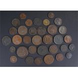 Mixed copper coins, to include tokens, pennies, Ce