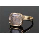 George III gold and rock crystal ring, the central