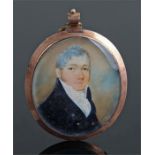 19th Century British school, miniature on ivory, o