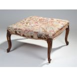 19th Century walnut stool, the square seat with st