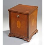 Edwardian mahogany and inlaid coal scuttle, the re