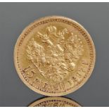 Nicholas II (1894-1917), gold 15 roubles, 1897, ho