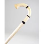 19th Century whalebone and baleen walking stick, t