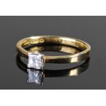 18 carat gold diamond set ring, the singe diamond at approximately 0.25 carat, set in white gold