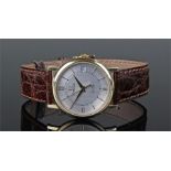 Omega DeVille 18 carat gold gentleman's wristwatch, the silvered dial with Roman and baton hour