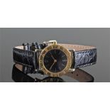 Bulgari 18 carat gold ladies wristwatch, the black