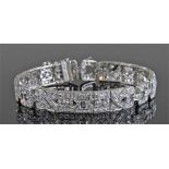 Fine platinum diamond set bracelet, diamonds grade