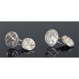 Pair of silver cuff links, by Alfred Philips, with