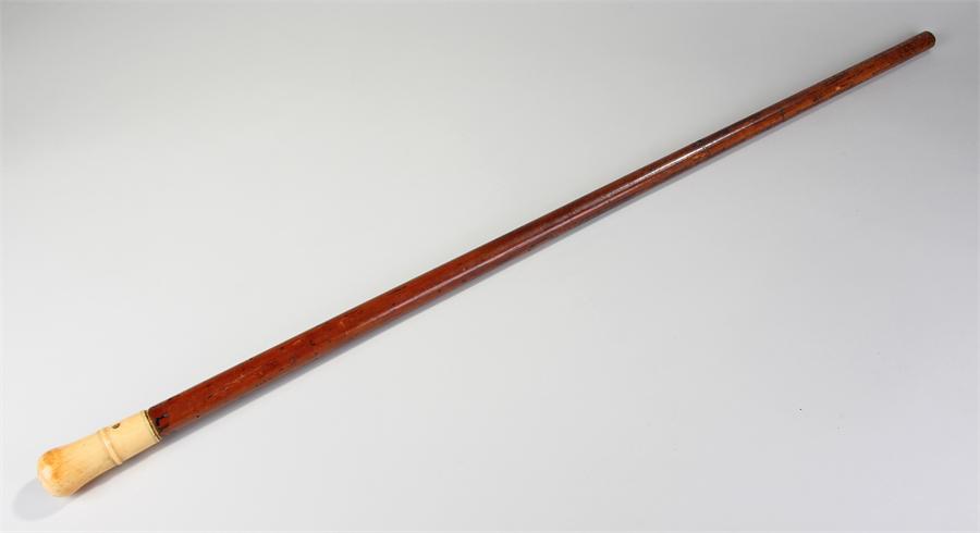 18th Century ivory and malacca cane, the turned iv - Image 2 of 2
