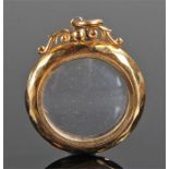 9 carat gold locket, the gold mount with scroll to