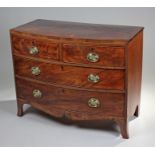 Victorian mahogany bow front chest of drawers, the