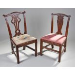 George II mahogany single dining chair, with acant