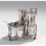 19th Century Chinese silver cruet set, maker Lee C