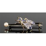 Edwardian gold, diamond, sapphire and pearl insect