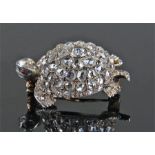 Fine Edwardian diamond set turtle brooch, with app