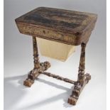 19th Century Chinese lacquered work table, with a