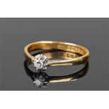 22 carat gold and diamond set ring, the diamond se