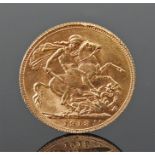 George V sovereign, 1913, St George and the Dragon