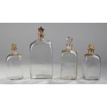 18th Century glass decanter, of rectangular form,