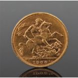 Edward VII sovereign, 1906, St George and the Drag