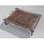 Keswick School copper and silver plated trivet, wi