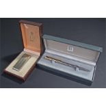 Dunhill lighter and pen, the cased lighter with gi