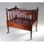 Early 20th Century mahogany canterbury, with four