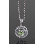 Diamond set necklace, the central 0.73 carat diamo