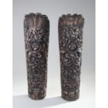 Pair of heavily carved Javanese / Indonesian carve