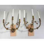 Pair of 19th Century wall lights, with rope tiwist