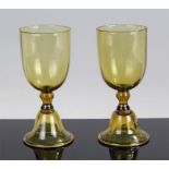 Pair of 19th Century green glassed, the olive gree