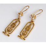 Pair of Egyptian gold earrings, in the form of sca
