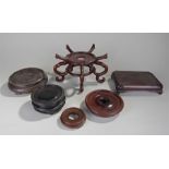 Collection of six Chinese stands, five circular ex