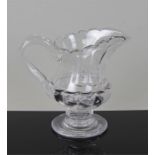 18th Century Irish glass jug, with a spout lip abo