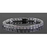 Diamond set white metal bracelet, the heavy bracel