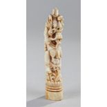 19th Century Burmese ivory dha handle, finely carv