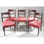 Set of five mid 19th Century mahogany dining chair