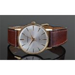 Seiko gold plated gentleman's wristwatch, silvered dial with baton hours, manual wind, case 34mm