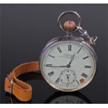 Smith & Sons silver openface pocket watch, the signed white enamel dial with subsidiary seconds