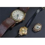 Three wristwatches, to include a 9 carat gold Rotary example, another 9 carat gold example and a